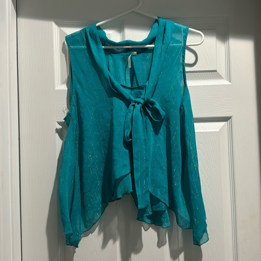 Teal crop top
